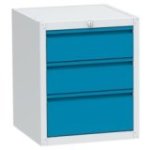 Zem darba virsmas piekarināms konteiners LDS galdiem ar 3 atvilktnēm