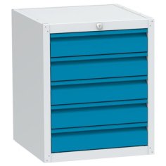 Zem darba virsmas piekarināms konteiners LDS galdiem ar 5 atvilktnēm