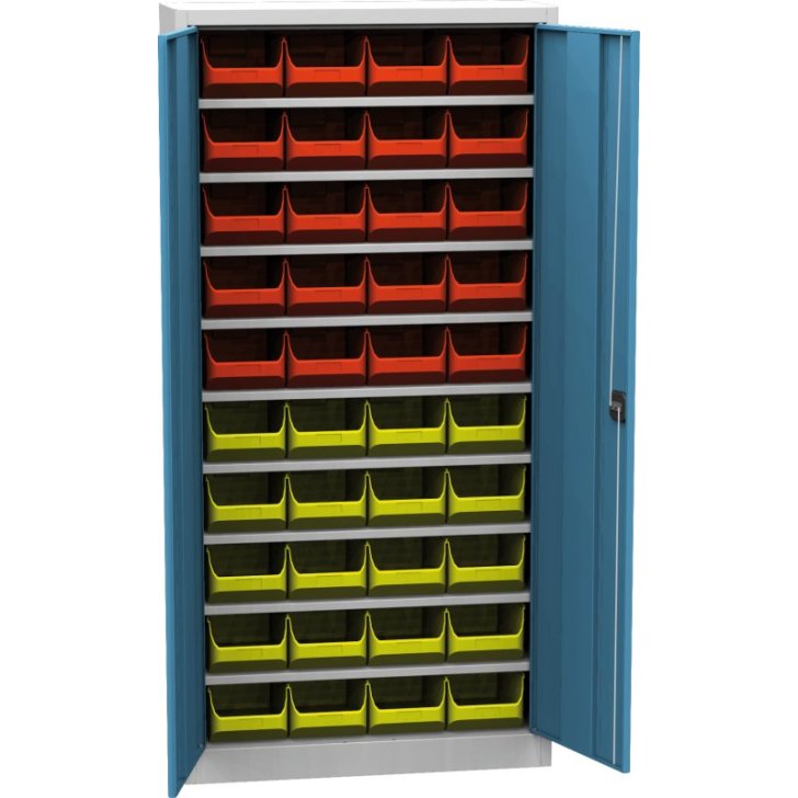 Universāls skapis ar plastmasas tvertnēm