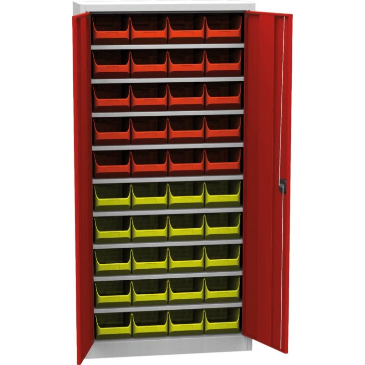 Universāls skapis ar plastmasas tvertnēm