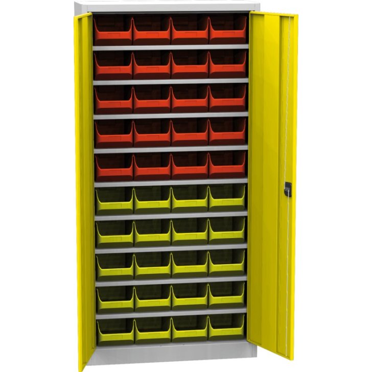 Universāls skapis ar plastmasas tvertnēm