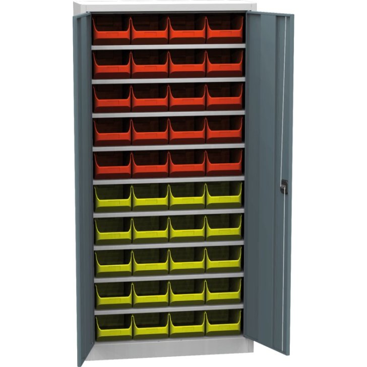 Universāls skapis ar plastmasas tvertnēm