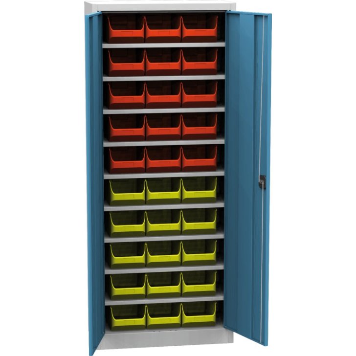 Universāls skapis ar plastmasas tvertnēm