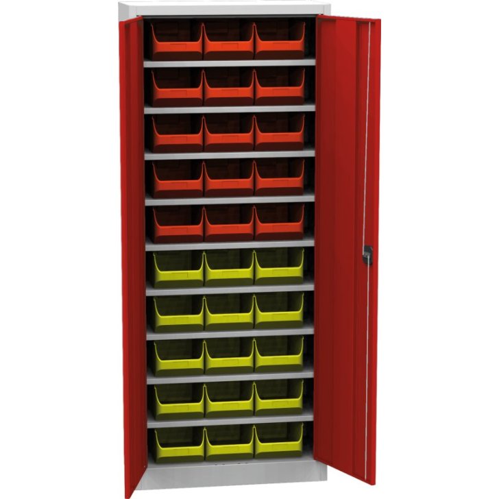 Universāls skapis ar plastmasas tvertnēm