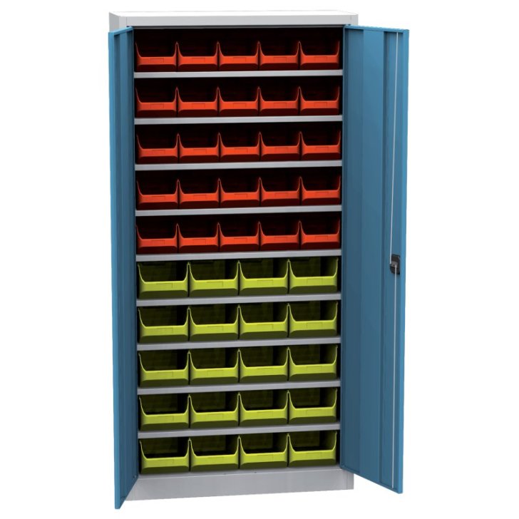 Universāls skapis ar plastmasas tvertnēm