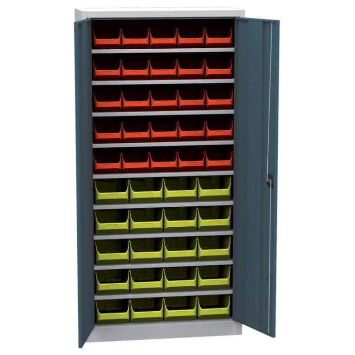 Universāls skapis ar plastmasas tvertnēm