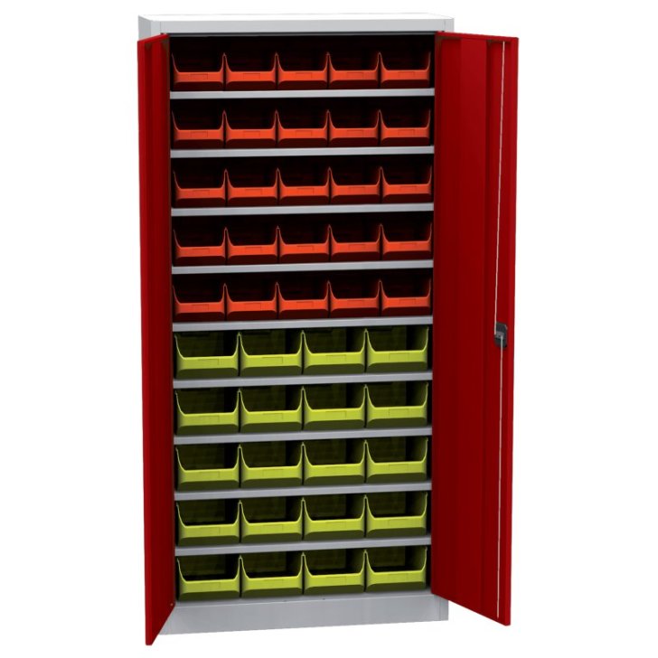 Universāls skapis ar plastmasas tvertnēm