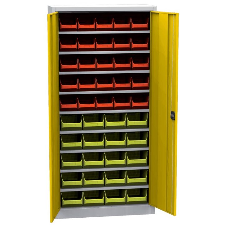 Universāls skapis ar plastmasas tvertnēm