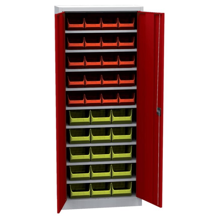 Universāls skapis ar plastmasas tvertnēm