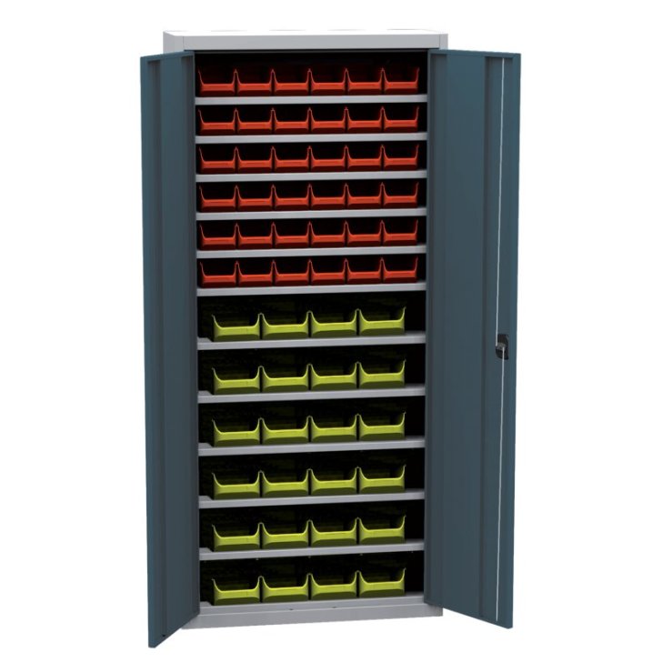 Universāls skapis ar plastmasas tvertnēm