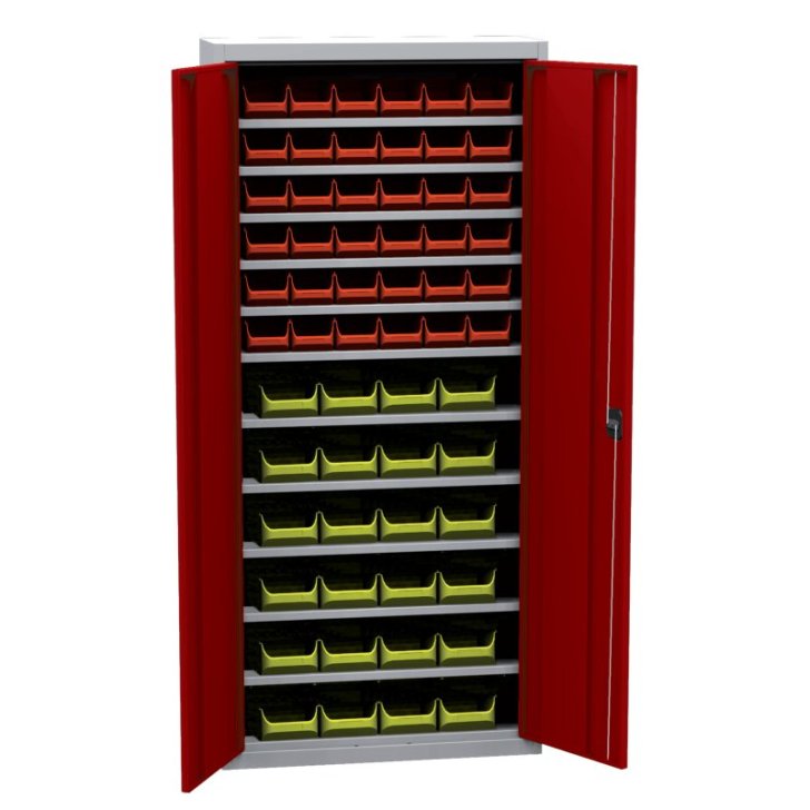 Universāls skapis ar plastmasas tvertnēm