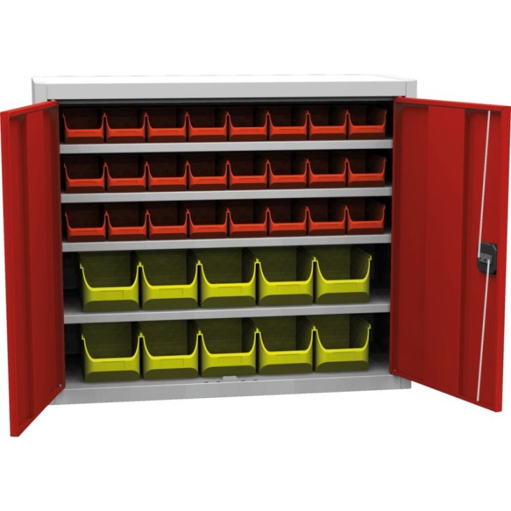 Universāls skapis ar plastmasas tvertnēm