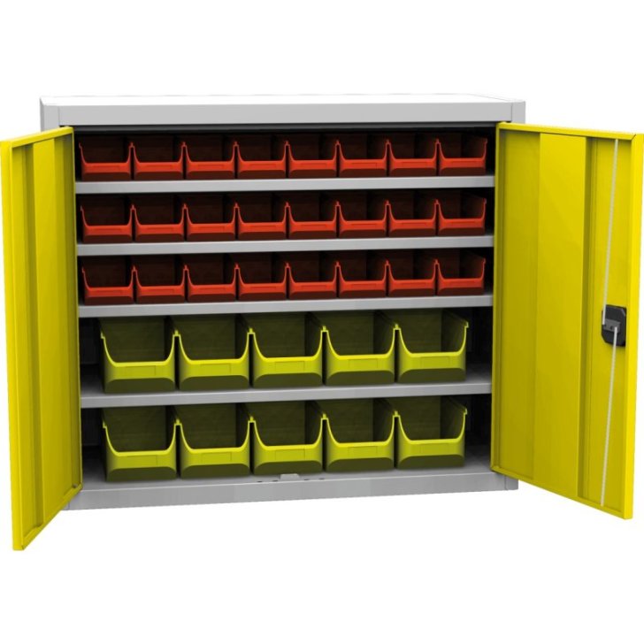 Universāls skapis ar plastmasas tvertnēm