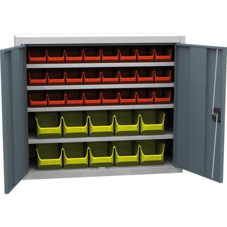 Universāls skapis ar plastmasas tvertnēm