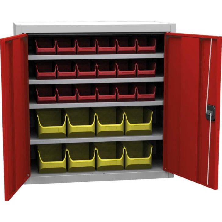 Universāls skapis ar plastmasas tvertnēm