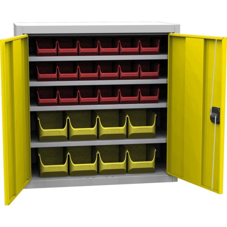 Universāls skapis ar plastmasas tvertnēm