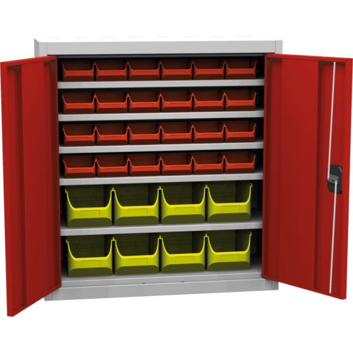 Universāls skapis ar plastmasas tvertnēm