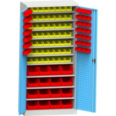 Darbnīcas skapis ar plastmasas kastēm 2