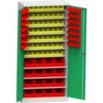 Darbnīcas skapis ar plastmasas kastēm