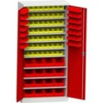 Darbnīcas skapis ar plastmasas kastēm