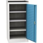 Darbnīcas instrumentu skapis ar ierāmētu gumijas darba virsmu