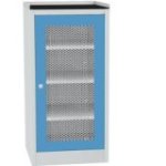 Darbnīcas instrumentu skapis ar ierāmētu gumijas darba virsmu