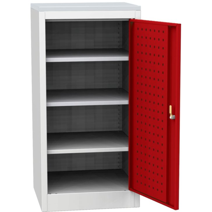 Darbnīcas instrumentu skapis ar lamināta darba virsmu