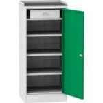 Darbnīcas instrumentu skapis ar ierāmētu gumijas darba virsmu