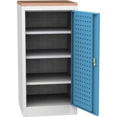 Darbnīcas instrumentu skapis ar dižskābarža darba virsmu