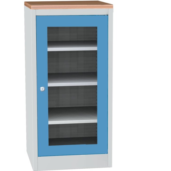 Darbnīcas instrumentu skapis ar dižskābarža darba virsmu