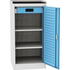 Darbnīcas instrumentu skapis ar ierāmētu gumijas darba virsmu