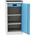 Darbnīcas instrumentu skapis ar ierāmētu gumijas darba virsmu