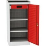 Darbnīcas instrumentu skapis ar ierāmētu gumijas darba virsmu