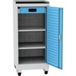 Darbnīcas instrumentu skapis uz riteņiem ar ierāmētu gumijas darba virsmu