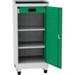 Darbnīcas instrumentu skapis uz riteņiem ar ierāmētu gumijas darba virsmu