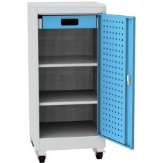 Darbnīcas instrumentu skapis uz riteņiem ar lamināta darba virsmu