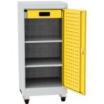 Darbnīcas instrumentu skapis uz riteņiem ar lamināta darba virsmu