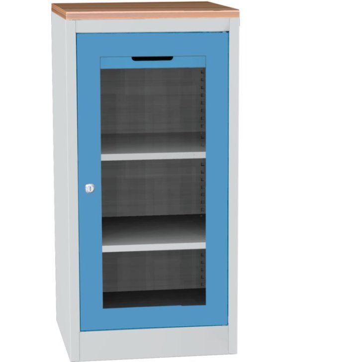 Darbnīcas instrumentu skapis ar dižskābarža darba virsmu