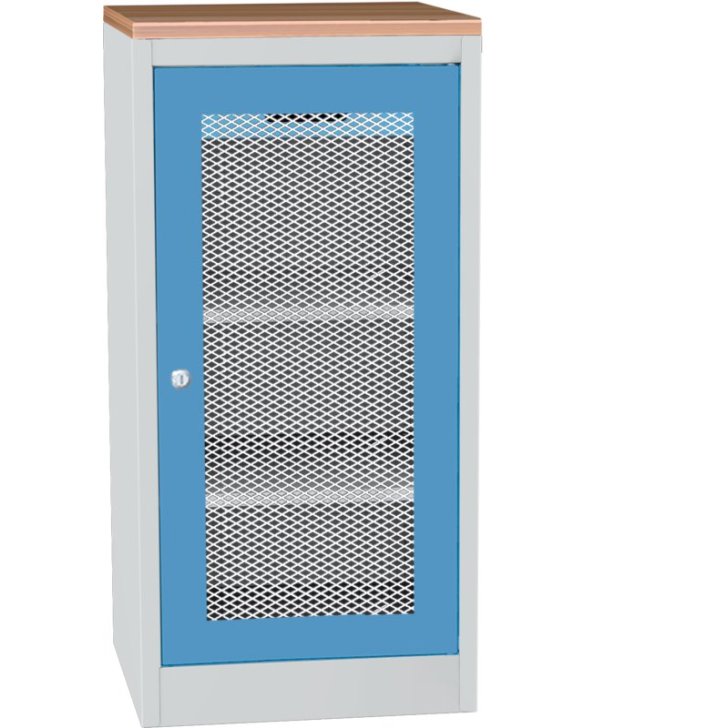 Darbnīcas instrumentu skapis ar dižskābarža darba virsmu