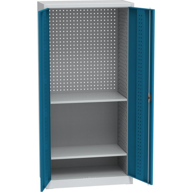 Universāls darbnīcas skapis ar DVB perforāciju un 2 plauktiem