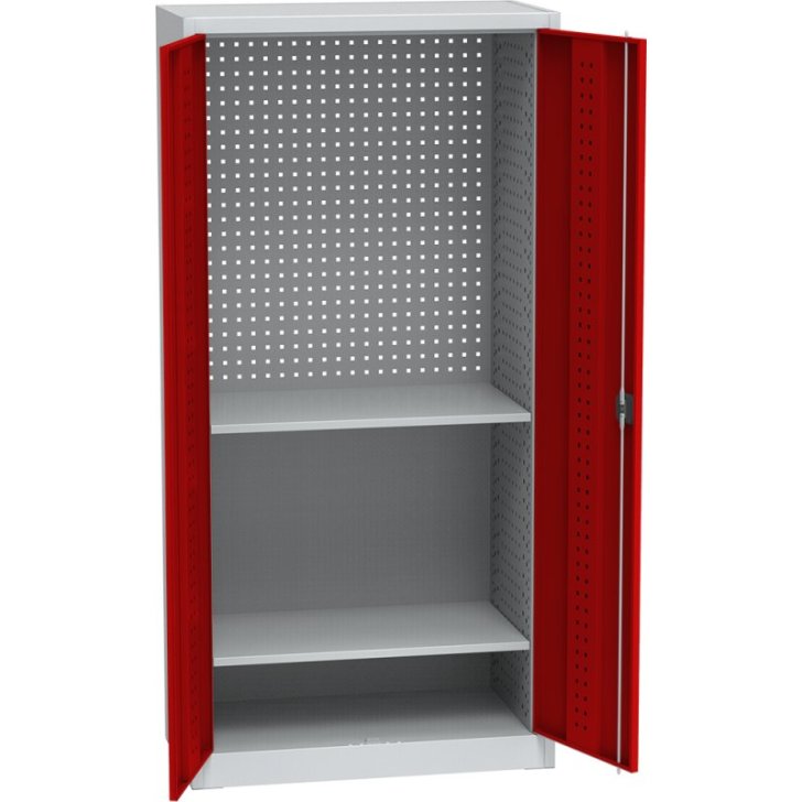 Universāls darbnīcas skapis ar DVB perforāciju un 2 plauktiem