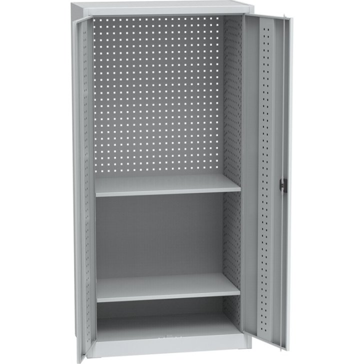 Universāls darbnīcas skapis ar DVB perforāciju un 2 plauktiem