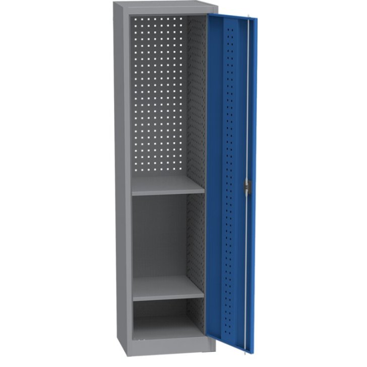 Universāls darbnīcas skapis (505 mm) ar DVB perforāciju un 2 plauktiem