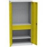 Universāls darbnīcas skapis ar DVB perforāciju, 2 atvilktnēm un 2 plauktiem