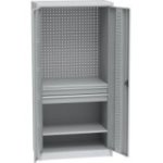 Universāls darbnīcas skapis ar DVB perforāciju, 2 atvilktnēm un 2 plauktiem