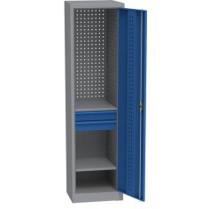 Universāls darbnīcas skapis (505 mm) ar DVB perforāciju, 2 atvilktnēm un 2 plauktiem 2