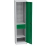 Universāls darbnīcas skapis (505 mm) ar DVB perforāciju, 2 atvilktnēm un 2 plauktiem