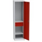 Universāls darbnīcas skapis (505 mm) ar DVB perforāciju, 2 atvilktnēm un 2 plauktiem