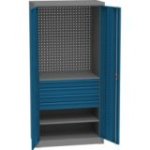 Universāls darbnīcas skapis ar DVB perforāciju, 4 atvilktnēm un 2 plauktiem