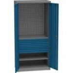 Universāls darbnīcas skapis ar DVB perforāciju, 4 atvilktnēm un 2 plauktiem